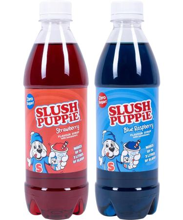 SLUSH PUPPiE ZERO 2-Pack Syrup Set. Blue Raspberry & Strawberry Flavours. Zero Sugar Slush Puppy Syrup Gift 2 x 500ml. Official SLUSH PUPPiE Merchandise from Fizz Creations - Buy Online on GoSupps.com