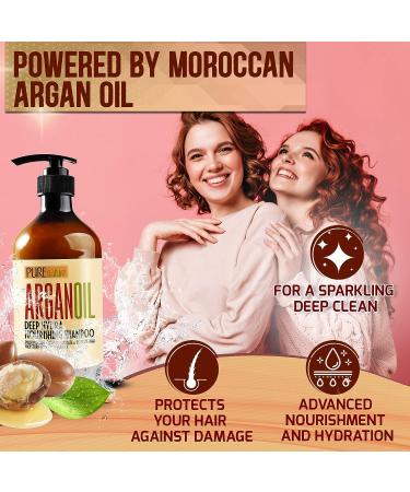 Moroccan Argan Oil Shampoo - Sulfate & Paraben Free Treatment for All Hair Types - Hydrating & Nourishing Formula for Women and Men - Buy Online on GoSupps.com
