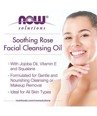 Now Foods Soothing Rose Facial Cleansing Oil 4 oz | Gentle Makeup Remover & Hydrating Cleanser - Buy Online on GoSupps.com