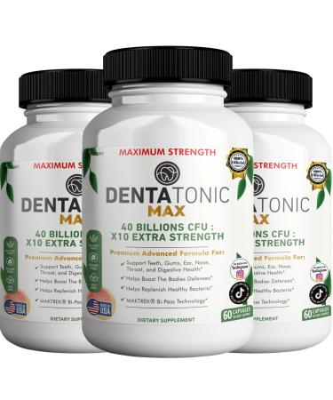 GREENVIFY Denta Tonic Max Probiotic Supplement 40 Billion CFU 60 Capsules Supports Oral & Digestive Health (3)