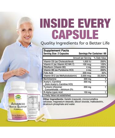 Advanced Nerve Support Formula. Peripheral Neuropathy Supplement with Alpha Lipoic Acid for Healthy Nerve Repair & Function. Maximum Strength Formula 120 Capsules Advanced Formula - Buy Online on GoSupps.com