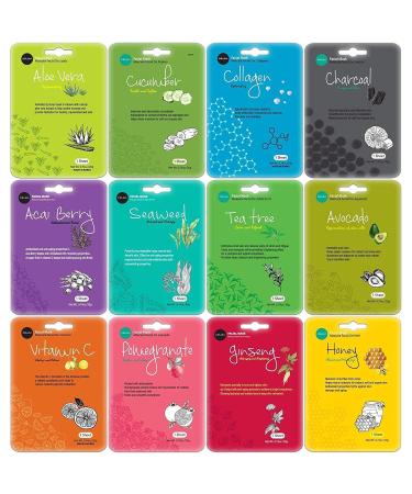Celavi Collagen Facial Mask - Classic Korean Skincare for Moisture Tightening & Spot Reduction | 3 of 12 Flavors | 36 Masks - Made in Korea - Buy Online on GoSupps.com