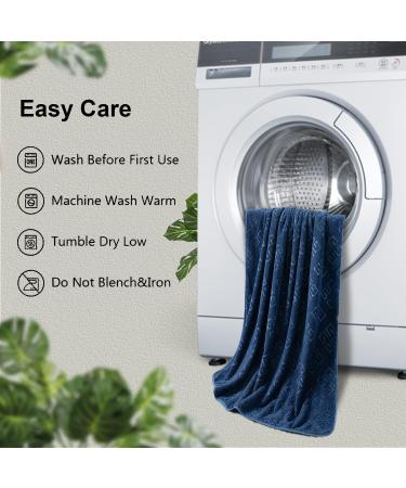 Navy Blue 4-Pack Washcloths Set 13x13 - Premium Quality Towels for Bathroom, Hotel, Spa & Gym - Absorbent, Quick Dry, Soft Microfiber - Multipurpose Daily Use - Buy Online on GoSupps.com