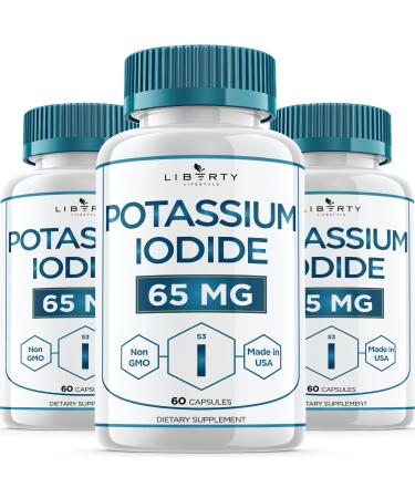 Liberty Potassium Iodide 180 Capsules -Thyroid Support and Emergency Support YODO Naciente Iodine - KI Pills - Made in The USA