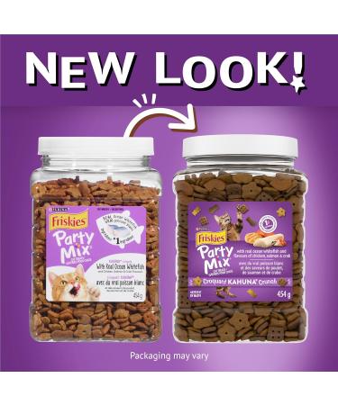Friskies Party Mix Cat Treats Kahuna Crunch with Real Ocean Whitefish - 454 g Cannister (1 Pack) 454 g (Pack of 1) - Buy Online on GoSupps.com