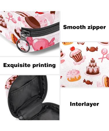 Buy Menstrual Pad Bag with Zipper - Cartoon Dessert Ladies Napkin Pouch & Tampons Collection Bag for Women & Girls - International Shipping Available - Buy Online on GoSupps.com