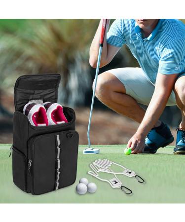 Goburos Golf Shoe Bag for Men US Size 14 - Durable Carrier with Free Glove Holders & Pockets for Accessories - Ideal Black Golf Bag - Buy Online on GoSupps.com