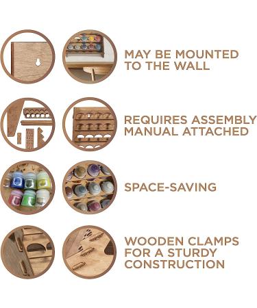 Plydolex Citadel Paint Rack Organizer with 60 Holes for Miniature Paint Set - Wall-mounted Wooden Craft Paint Storage Rack and OPI organizer- Craft Paint Holder Rack 16x5.2x12.6 inch 60 Holes Citadel - Buy Online on GoSupps.com