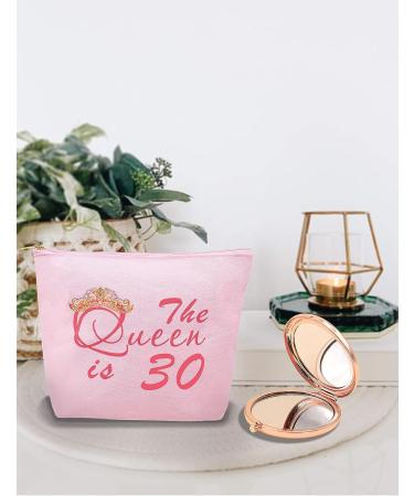 30th Birthday Gifts for Women - Makeup Bag, Mirror & Cosmetic Bag Set in Rose Gold & Pink | Perfect Dirty 30 Gift - Buy Online on GoSupps.com