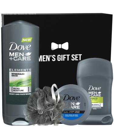 Men+Care Essentials Father's Day Gift Set for Him  With Dove Men Body Wash Active+Fresh Sport  Dove Ultra Hydra Cream  Dove Extra Fresh Deodorant Stick in Gift Box