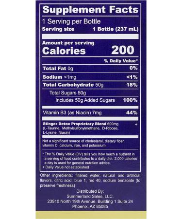 Stinger Detox Buzz 5X Extra Strength Drink - Grape Flavor 8 FL OZ (Pack of 1) - Buy Online on GoSupps.com