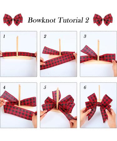 Wooden Ribbon Bow Maker with 3 Rolls Burlap Ribbons - Perfect for Christmas, Holiday Crafts & Decorations - Buy Online on GoSupps.com