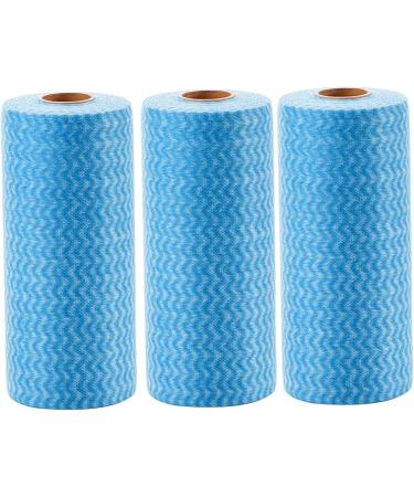 3 Rolls Kitchen Cloth 150 Sheets Disposable Dish Cloths Cleaning Cloths All Purpose Dish Cloths Non Woven Blue Cloths Wash for Kitchen Bathroom Window Glass - Buy Online on GoSupps.com