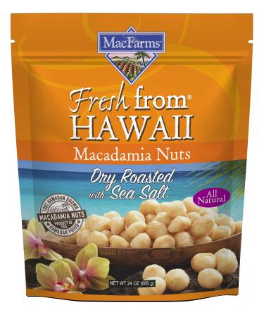 Macadamia Nuts  MacFarms Dry Roasted Macadamia Nuts (24 Ounce) - Premium Roasted Nuts with Sea Salt Fresh From Hawaii Sea Salt Flavored Healthy Snack - Buy Online on GoSupps.com