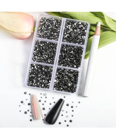 Beadsland 7200PCS Flatback Rhinestones - Clear Round Crystal Nail Gemstones & Wax Pencil Kit (SS3-SS10) - Mixed Sizes Anthracite Black Diamond for Handicrafts - Buy Online on GoSupps.com