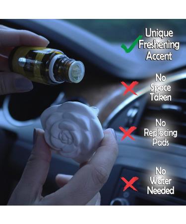 Ceramic Car Freshener Vent Clip Set - Essential Oil Diffuser (Angel & Rose) | Shop Now - Buy Online on GoSupps.com
