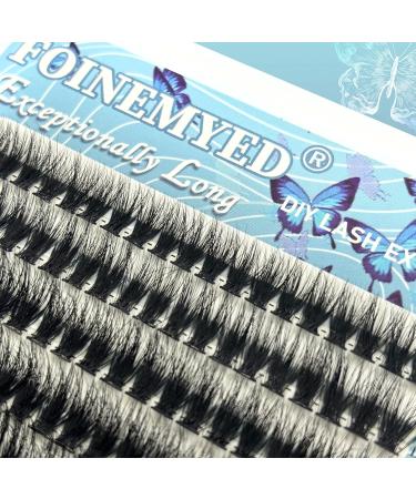 Fluffy Lash Clusters 10-24mm - Extra Long Thick 200D Eyelash Extensions | 200pcs Volume D Curl Wispy Lashes | DIY for Beginners | FOINEMYED - Buy Online on GoSupps.com