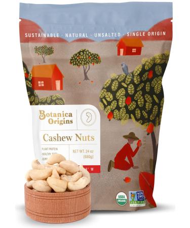 Botanica Raw Whole Cashews, 24 oz | Organic | Crunchy | Unsalted | Vegan, Keto and Paleo Friendly 1.5 Pound (Pack of 1) - Buy Online on GoSupps.com