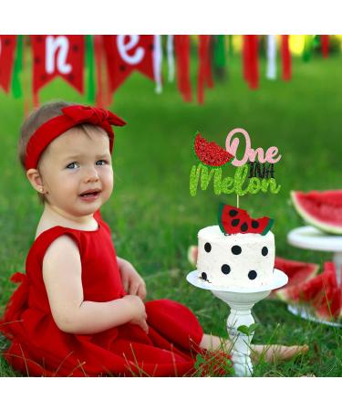 1 Pack Watermelon Cake Topper One in a Melon Cake Pick Watermelon First Birthday Baby Girl 1st Birthday Party Cupcake Decoration Supplies G 1pc - Buy Online on GoSupps.com