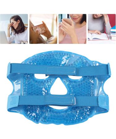 Facial Mask Sleeping Hot Cold Compress Gel Bead Face Cover Soft Swelling Stress Relief Heat Ice Pack Face Cover Dark Blue - Buy Online on GoSupps.com