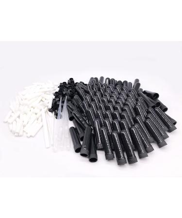 ZIOJOVK Essential Oil Aromatherapy Blank Nasal Inhaler Tubes Kit - 100 Inhalers, 110 Wicks, Droppers, Tweezers - Black - Buy Online on GoSupps.com