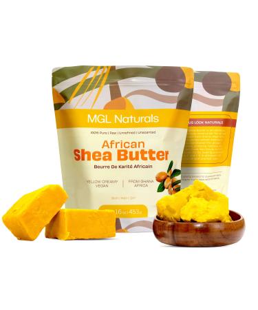 Unrefined African Shea Butter Yellow Creamy 1 lb. 100% Pure Raw Grade A Vegan & Organic. Moisturizing butter for all skin types and hair textures. (1 lb) 16 Ounce (Pack of 1)