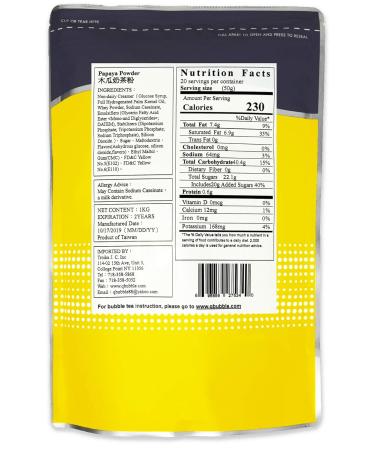 Papaya Bubble Tea Powder - 2.2 Pound | Qbubble Papaya Tea Powder - Buy Online on GoSupps.com
