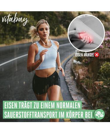 Vitabay High-Dosed Iron Capsules - 120 Vegan Iron Tablets with 319 mg Ironbis Glycinat | Premium Iron Supplement for Optimal Health - Buy Online on GoSupps.com