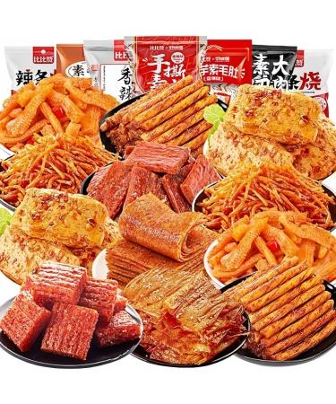 MKSDDF - Chinese Spicy Snacks Gift Set - Delicious Spicy Snacks - Spicy Gluten - Casual Snacks - Chinese Snacks - Kelp Shredds - Refreshing Konjac -
