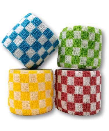 Lisacare Crossfit Tape - 4 Rolls 5cm wide - Medical Device - Sportsbinde Sport Bandage wrist with color & motif selection (4 Set Karo) Karo -Mix set of 4