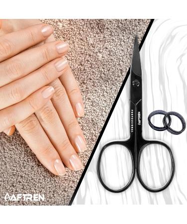 J2 Professional Nail Scissors Stainless Steel Manicure Scissors Sharp Curved Blade Cuticle Scissors Beauty Toenail Scissors for Women Men 4 inch Black - Buy Online on GoSupps.com