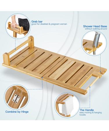ETECHMART 2-Tier Bamboo Shower Bench  24 Inch Spa Stool with Storage Shelf for Inside Shower Legs Shaving  Entryway or Bathroom  A-Shaped Shower Bath Seat for Seniors Adults Disabled Women  Natural 24Ã20Ã12 Inch+Bamboo - Buy Online on GoSupps.com