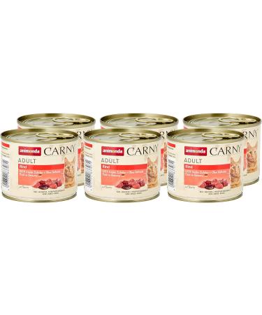 Animonda Carny Adult Cat Food - Premium Pure Beef Wet Food 6 x 200g Pack for Healthy Cats - Buy Online on GoSupps.com