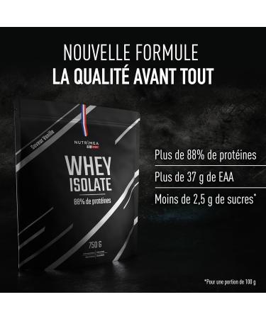 Whey Isolate - 88% Protein Low Sugar - Optimum Performance & Recovery - Whey Protein Isolate 100% Pure - Creamy Vanilla Flavor - Nutrimea - Made in France - Buy Online on GoSupps.com