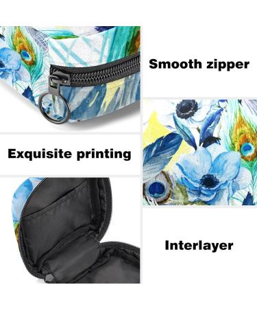 Watercolor Napkin Storage Bag with Peacock Flowers | Portable Menstrual Cup Holder for Women & Teens - Buy Online on GoSupps.com