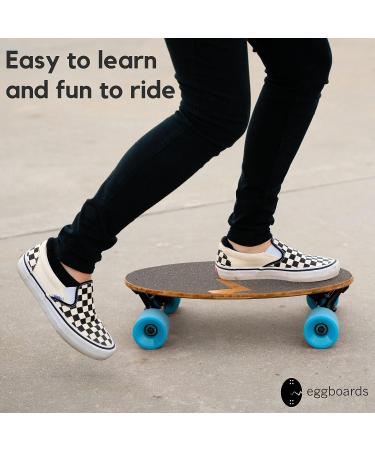 Eggboards Mini Longboard - Ocean Blue Bamboo Cruiser Skateboard 19x9 - Lightweight & Smooth Ride for Adults and Kids - Buy Online on GoSupps.com