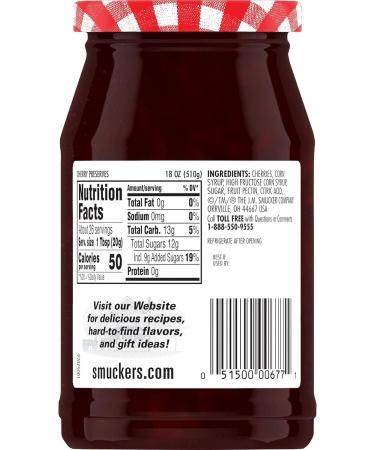 Smucker's Cherry Preserves 18 oz by Smucker's - Buy Online on GoSupps.com