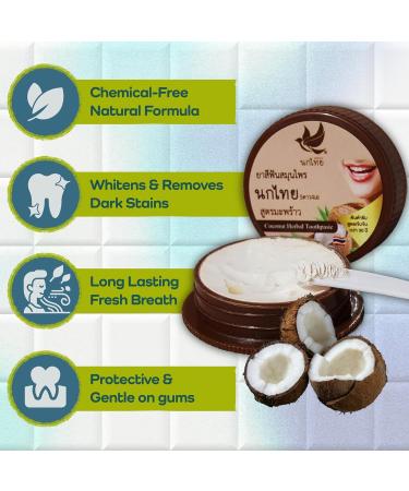  Nokthai 5 4 NOKTHAI Pack of 3 Concentrated Whitening Toothpastes with Coconut and Thai Herbs - Natural Whitening Toothpaste - 3 x 25g - Buy Online on GoSupps.com
