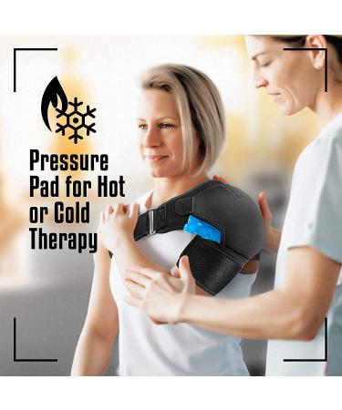 Shoulder Brace for Pain Relief & Support | Left & Right Arm Compression Strap for AC Joint, Tendonitis, Bursitis | Stabilizer for Dislocation, Subluxation, Tendinitis in Men & Women - Buy Online on GoSupps.com