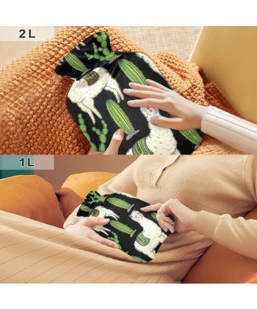 Buy Cute Llama & Cactus Heat Bottle | 1L BPA-Free Warm-Up Bag for Pain Relief & Therapy - Buy Online on GoSupps.com