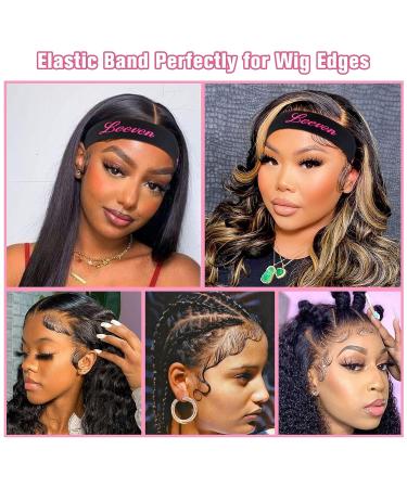 Leeven 5 Pcs Elastic Band for Wig Edges + Hair Edge Brush | Adjustable Lace Melt Bands for Lace Frontal Wigs | Edge Wrap Tool - Buy Online on GoSupps.com