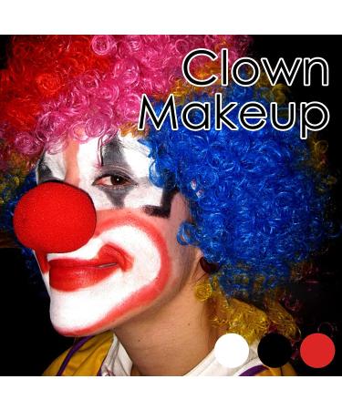 FREEORR 3 Colors Clown Makeup Kit for Baseball and Halloween Parties - Easy to Blend Face & Body Paint - White/Black/Red - Buy Online on GoSupps.com