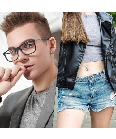 Yaomiao 20 Pairs Stainless Steel Piercing Earrings - Anti-Sensitive & Rustproof Studs for Body, Ear, Nose, Navel - Salon Quality - Buy Online on GoSupps.com