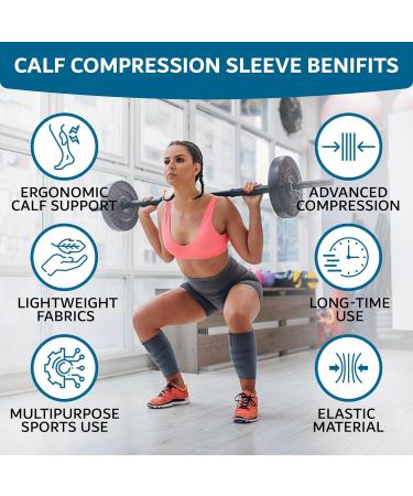 LCK UK Calf Support Compression Sleeves (Pair) | 20-30mmHg Shin Splints Brace for Women Men Running | Orange | Footless Leg Socks for Enhanced Performance and Recovery - Buy Online on GoSupps.com