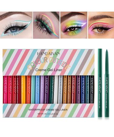 BONNIE CHOICE 20 Pcs Colored Eyeliners Pencil Set,Matte Colorful Eyeliner Highlight Pen,Long Lasting Waterproof Color Eyeliners Eye Makeup Liners Tool for Women 20 Count (Pack of 1)