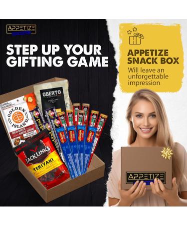 Meat Gifts for Men - Gifts for Dad Gifts - Bulk Snacks for Adults - Birthday Gifts for Men over 30 - Pepperettes Pepperoni Sticks and Beef Jerky Snack Box - Mens Gift Ideas - Gift Set for Men - Beef Jerky Bulk And Slim Jim Meat Sticks - Carnivore Snacks - - Buy Online on GoSupps.com