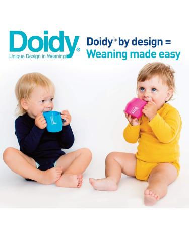 Doidy Cup for Babies & Toddlers - Open Drinking Cup with Unique Sloping Shape & Handles - Ideal for Milk Water & Juice - Perfect for Weaning - Blue - 3 Months+ - Buy Online on GoSupps.com