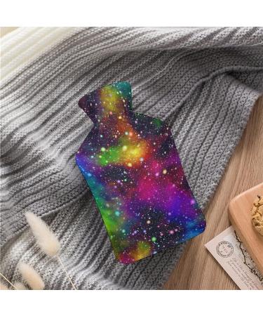 Colorful Starry Sky Hot Water Bottle with Plush Cover - Hand Warmer for Adults & Kids (26.5x15.3cm) | International Shipping Available - Buy Online on GoSupps.com
