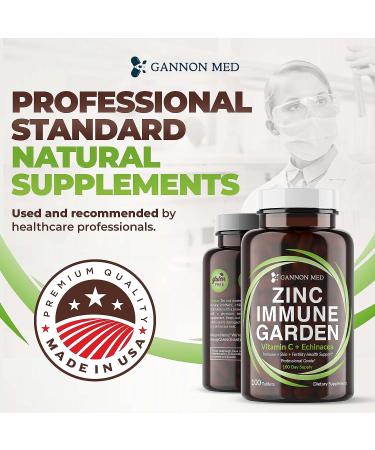 GANNON MED Chelated Zinc 50mg + Vitamin C 800mg + Echinacea 600mg Tablets - Immune Support for Kids & Adults - Buy Online on GoSupps.com