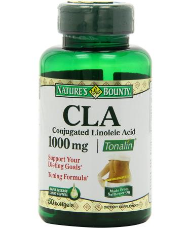 Natures Bounty Tonalin Pills 1000mg - Dietary Supplement for Diet and Body Support | 50 Softgels - Buy Online on GoSupps.com